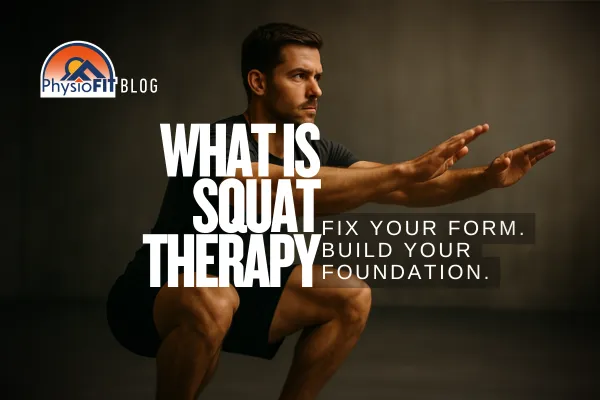 Man in a deep squat.